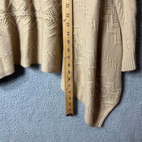 Jones New York Sweater Womens L Tan Angora Rabbit Lambs Wool Open Front Cardigan - Picture 8 of 12